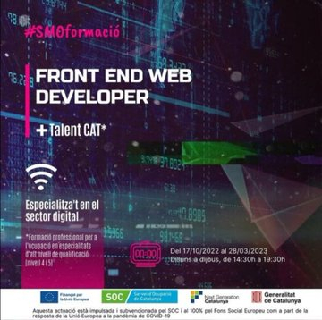 Text amb informació sobre el curs Front end developer