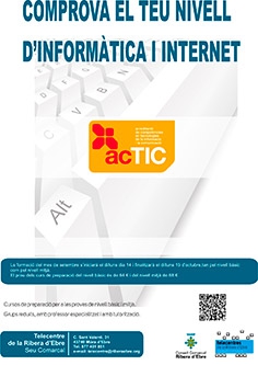 Cartell Formació certificat  Generalitat ACTIC a la Ribera d'Ebre
