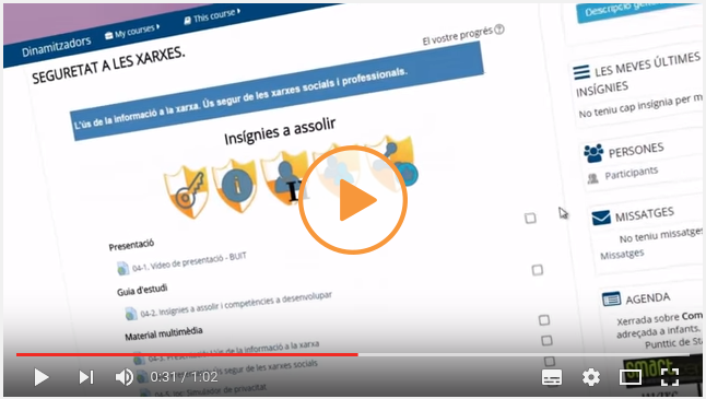 Aula virtual del curs Seguretat i TIC